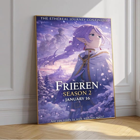 Frieren Beyond Journey's End Anime Poster, Fantasy Elf Mage Wall Art, Manga Decor Print Unframed Size 24''x36'' GooGate