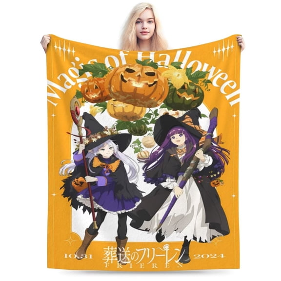 Frieren Beyond Journey’s End Blanket Soft Lightweight Throw Blankets Cozy Flannel Bed Throws for Sofa Couch Travel Home Room Bedroom Decor Gifts for Girls Boys Women 60"x50"