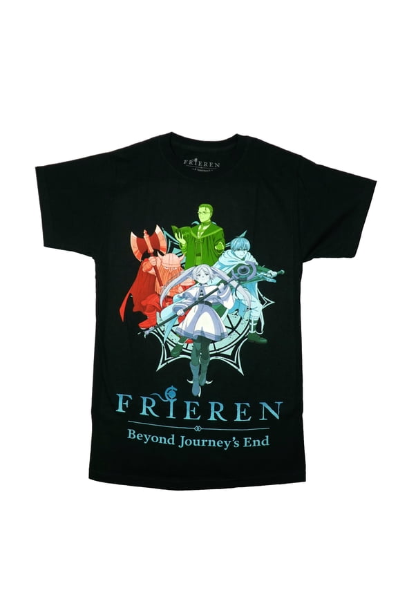 Frieren Beyond Journey's End Mens T-Shirt - Colorful Full Color Group Over Logo