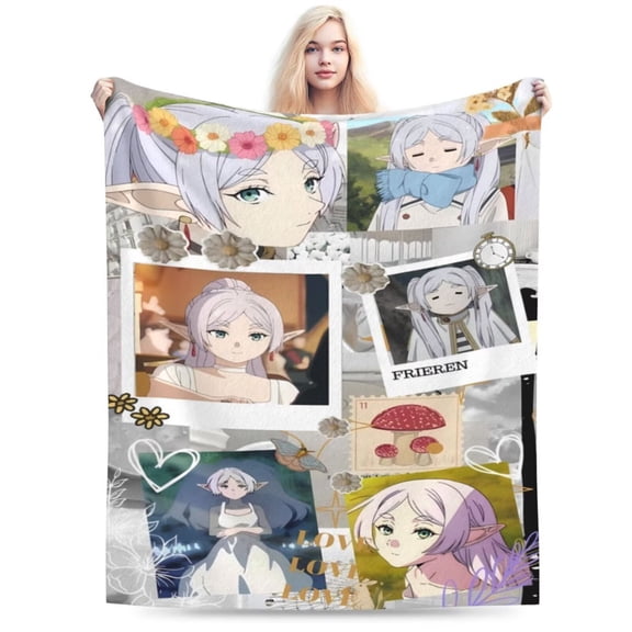 Frieren Beyond Journey’s End Throw Blanket Gifts for Adults Women Kids Home Bedroom Living Room Decor funny Light Throw Blankets 60"x50"