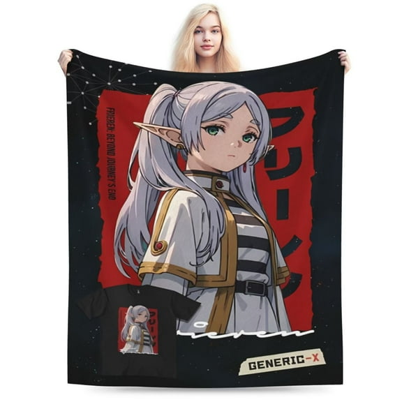 Frieren Beyond Journey’s End Throw Blankets for Bed Flannel Blanket for Unisex Lightweight Soft Blanket Throw for Girls Kids Adults 60"x50"