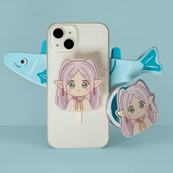 Frieren Journeys End Phone Grip Stand, Custom Acrylic Japanese Anime Phone Stand, Magnetic Phone Accessory, Gift for Anime Fans