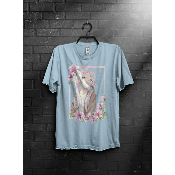 Frieren T-shirt, Sousou no Frieren Manga Anime Shirt,Light Blue color,size 2XL