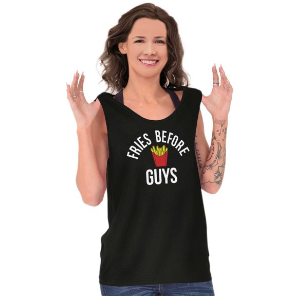 Fries Before Guys Girl Squad Food BFF Tank Top Tee Shirt Women Brisco Brands S