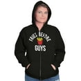 thumbnail image 1 of Fries Before Guys Girl Squad Food BFF Womens Plus Size Graphic Zipper Hoodie Brisco Brands 2X, 1 of 5
