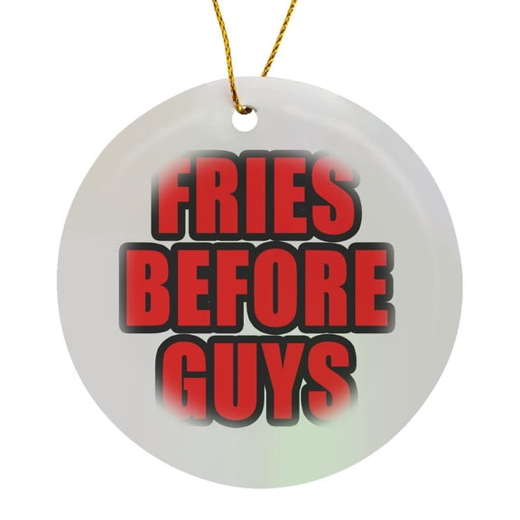 3drose, Fries Before Guys Red, Circle Porcelain Ornament