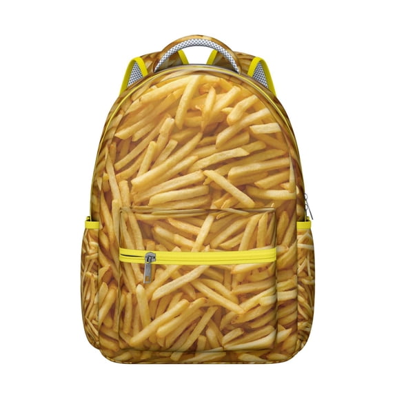 Fries Themed Backpack for School – Trendy & Roomy Bag for Teens – Fun Fast Food Design – Large Capacity with Pockets – Comfortable for Daily Use – Perfect Gift