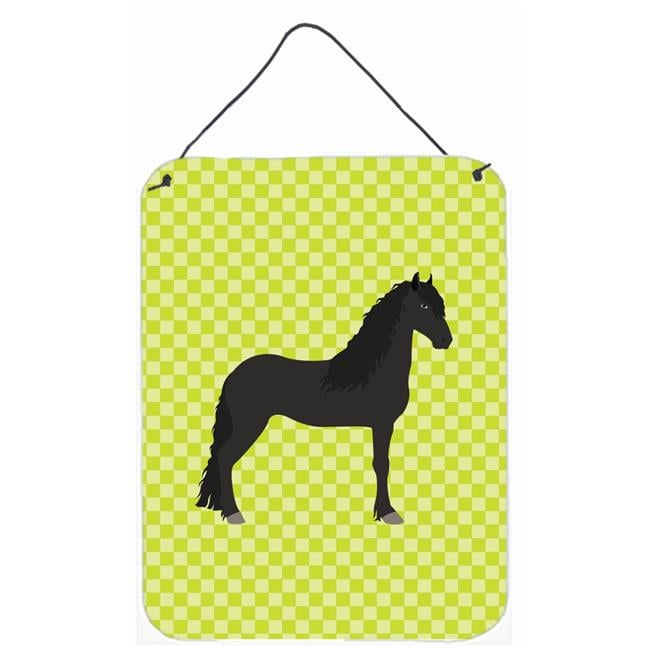 Bandiera Da Casa Con Cavallo Frisone A Quadri Blu – Caroline Treasures, 100% Poliestere Telato, 71x101 Cm, Resistente Alle Intemperie