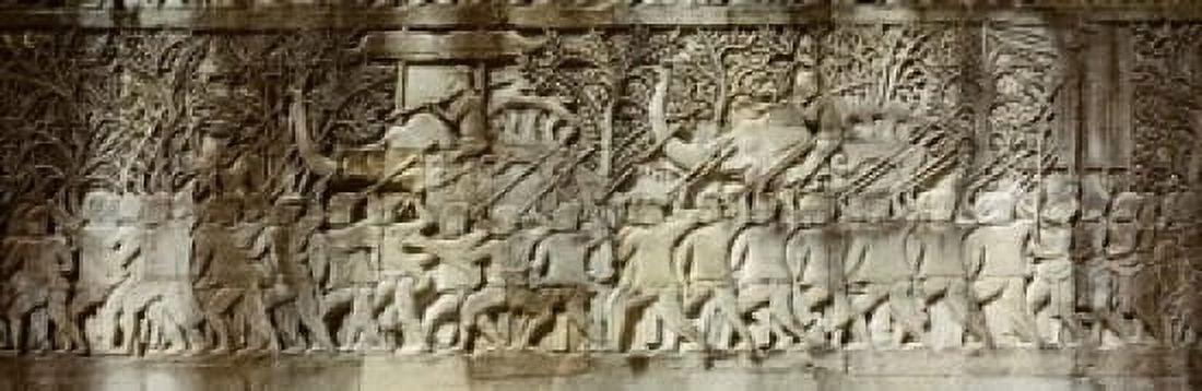 Frieze Angkor Wat Cambodia Canvas Art - Panoramic Images (18 x 6)