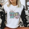 thumbnail image 1 of Fright Night Halloween Shirt Vintage Horror Movie Top Scary Movies gift Girly Halloween Apparel Cute Halloween Retro tshirt Skeleton skull t, 1 of 5