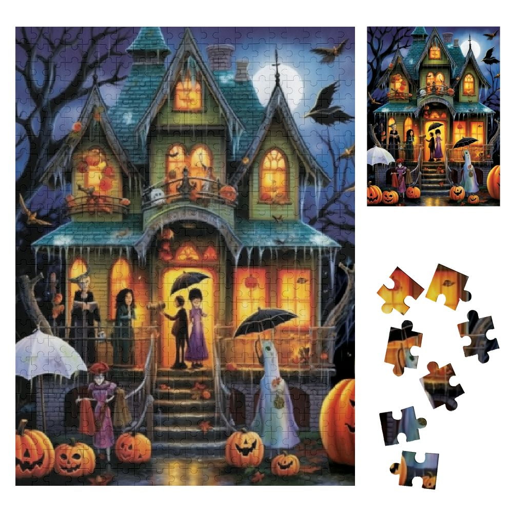 Fright Night Jigsaw Puzzle Halloween Puzzles for Adults with Randomly