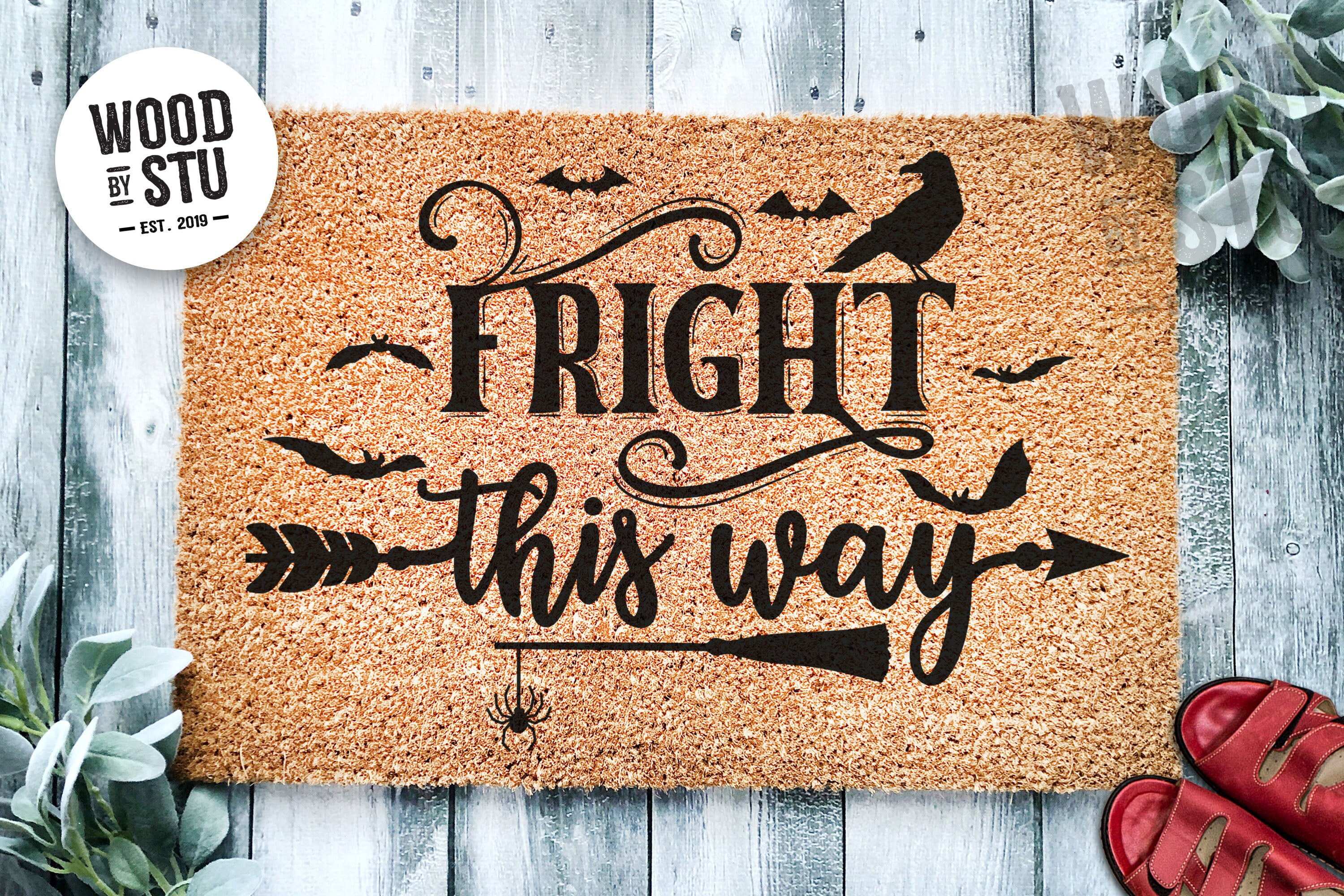 Fright This Way Door Mat Funny Doormat Mat Halloween