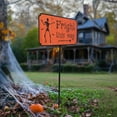 thumbnail image 1 of Northlight Fright This Way Skeleton Outdoor Halloween Metal Lawn Stake Sign - 27.5", 1 of 7