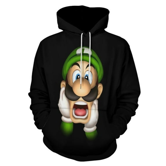 Frightened Luigi's Mansion Fashion Sweatshirts Hoodies For Mens And Womens 3D Printing Hoody Pullover Winter Daily Unisex Adult Hooded Clothes With Drawstring And Pocket