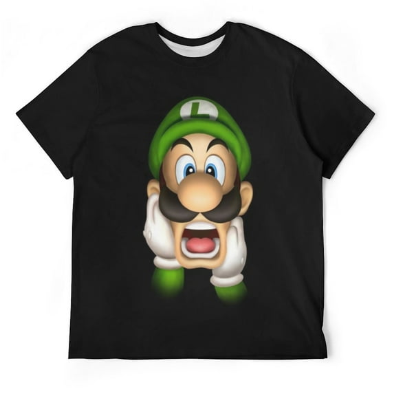 Frightened Luigi's Mansion Unisex Short-sleeve Shirt For Men Women Novelty 3D Print T-Shirt Soft Comfortable Tee Shirts