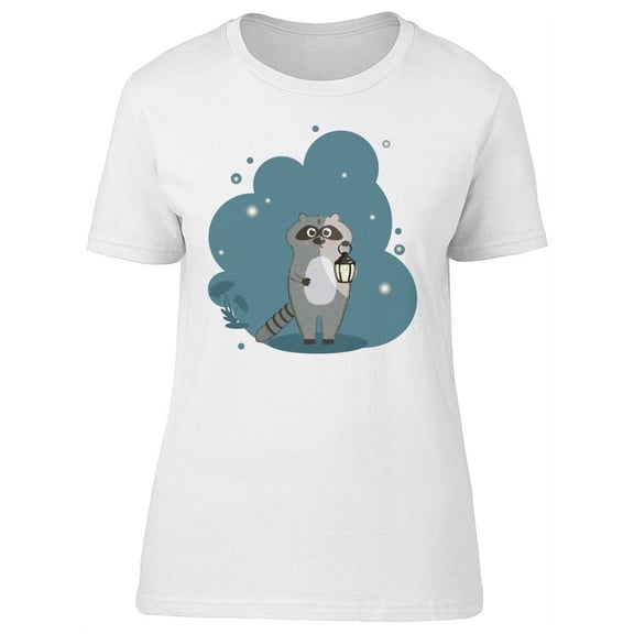 Frightened Raccoon Doodle T-Shirt Women -Image by Shutterstock, Female x-Large