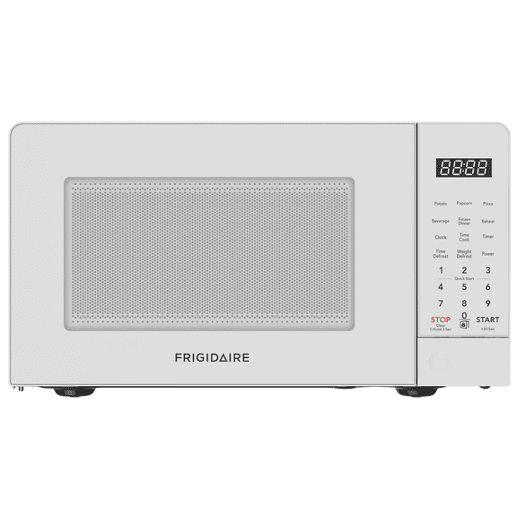 Frigidaire 0.7 Cu. Ft. Countertop Microwave Oven, 700 Watt Microwave with 10 Power Levels, White EMW733