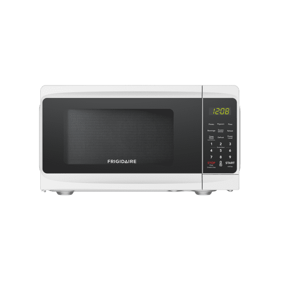 Frigidaire 0.7 Cu. Ft. Countertop Microwave Oven, 700 Watt Microwave with 10 Power Levels, White EMW733