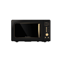 Frigidaire 0.7 Cu. Ft. Retro Countertop Microwave Oven, Black and Gold