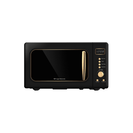 Frigidaire 0.7 Cu. Ft. Retro Countertop Microwave Oven, Black and Gold