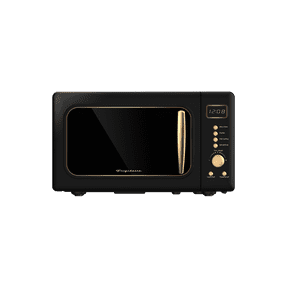 Frigidaire 0.7 Cu. Ft. 700 Watt Retro Countertop Microwave Oven, Black and Gold