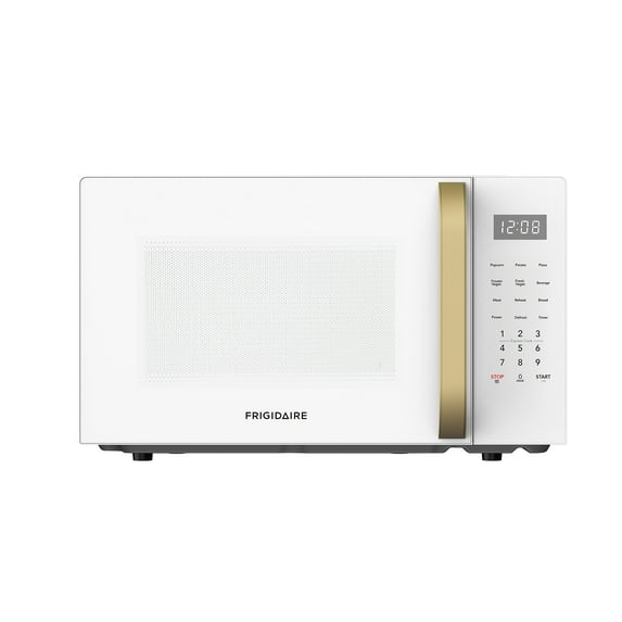 Frigidaire 1.1 cu. ft. 900 Watt Countertop Microwave, White and Gold