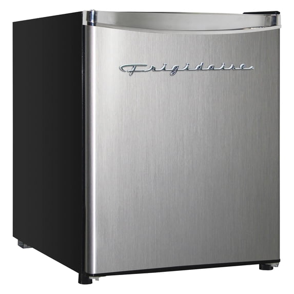 Frigidaire 1.6 Cu Ft Retro Compact Refrigerator, Platinum Mini Fridge with Chrome Trim for Bedroom, Dorm, Office, Apartment