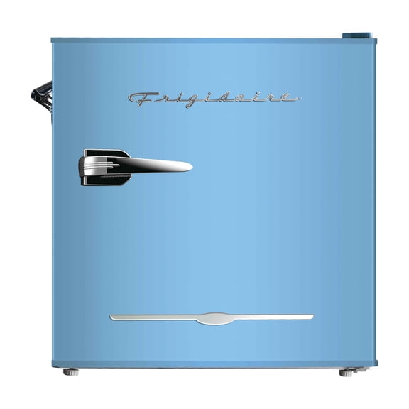 Open Box Frigidaire 1.6 Cu. ft. Compact Retro Refrigerator with Chiller Compartment, Mini Fridge with Side Bottle Opener, Blue