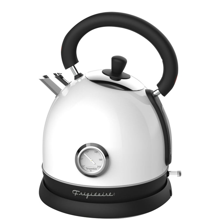 Retro Electric Kettle with Temperature Gauge by Vintage Cuisine - Black