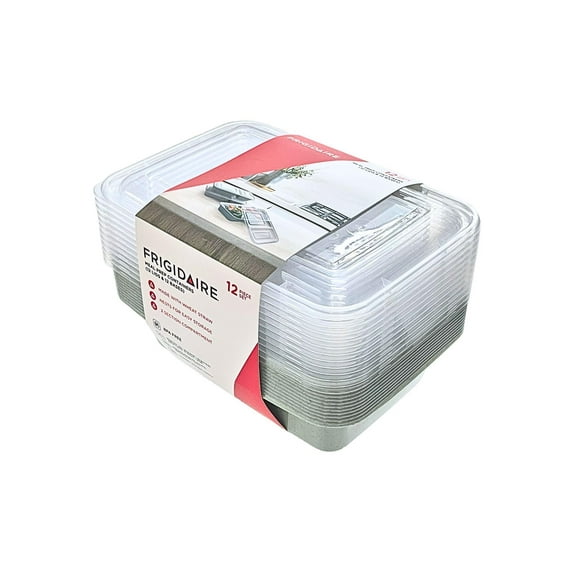 Frigidaire 12 Pack Reusable Meal Prep Containers, 2 Compartments, Divided Storage Containers, Wheat Straw Material, 12 Lids & 12 Bases