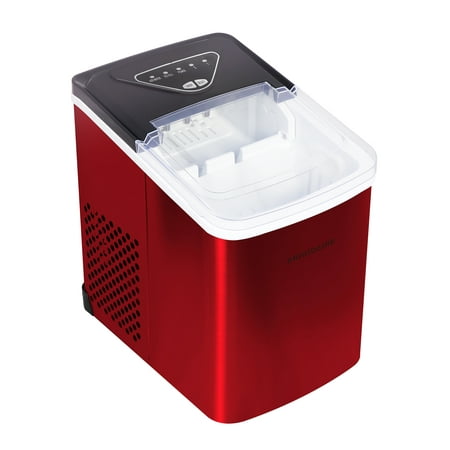 Frigidaire 26 Lbs. Countertop Ice Maker, Bullet Shaped Ice, Red Stainless Steel