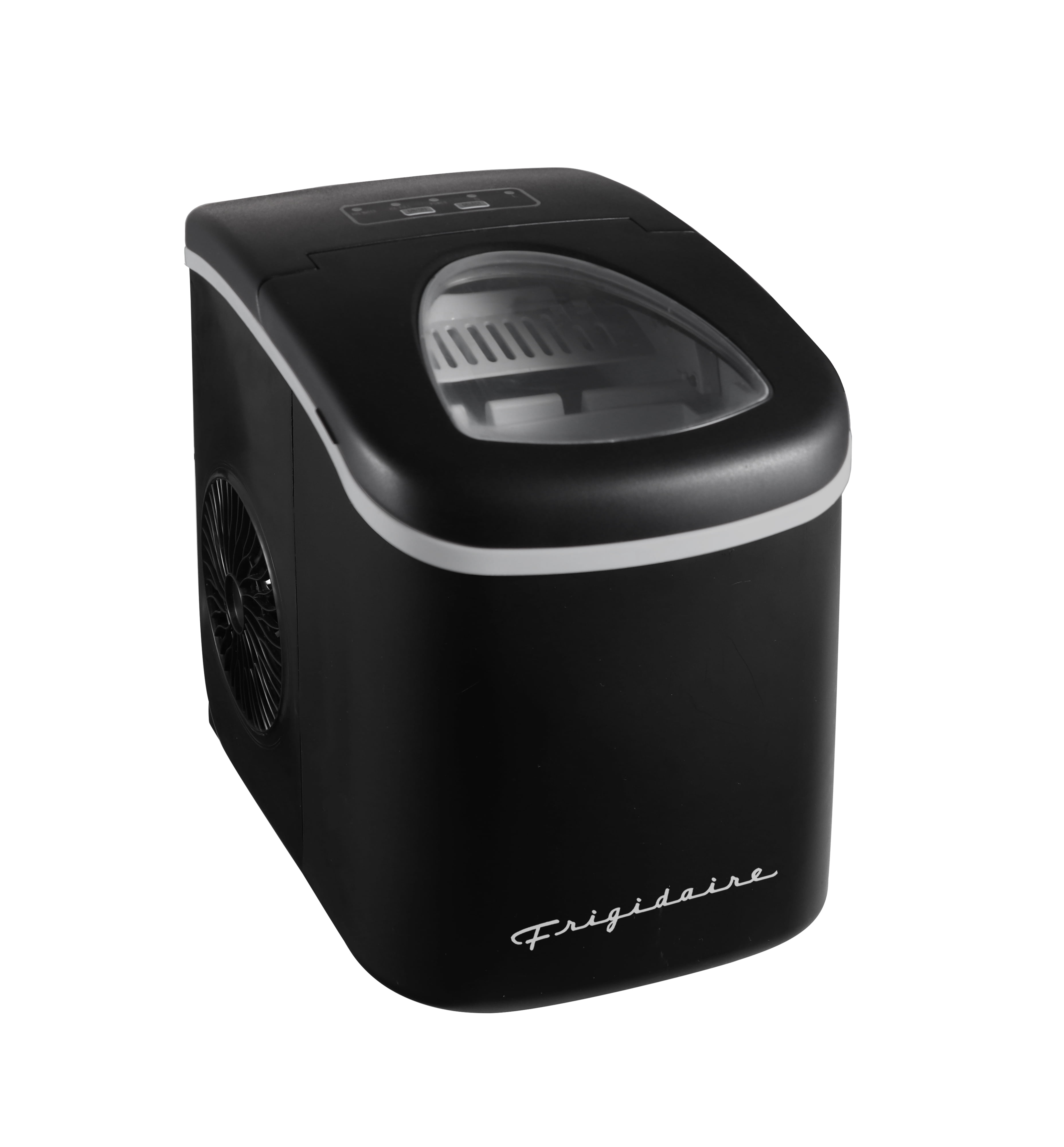 Frigidaire 26 lb Retro Bullet Ice Maker Black - compact, retro-style icemaker producing bullet ice ideal for kitchens, parties, and everyday use