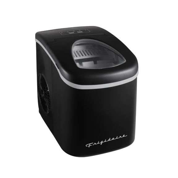 Open Box Frigidaire 26 lb Retro Bullet Ice Maker Black - compact, retro-style icemaker producing bullet ice ideal for kitchens, parties, and everyday use
