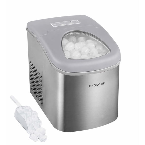 Frigidaire 26 lb Bullet Ice Maker Stainless Steel - compact, high-capacity icemaker producing bullet-shaped ice ideal for kitchens, parties, and entertaining