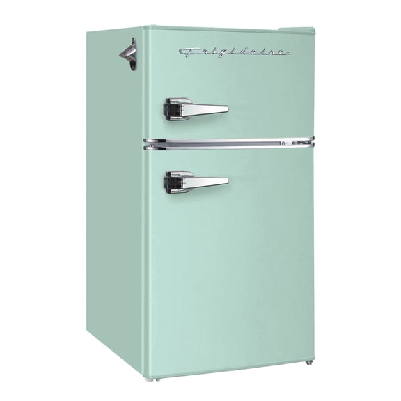 Frigidaire, 3.1 Cu. Ft. 2 Door Retro Compact Refrigerator , Built-In Side Bottle Opener, Mint