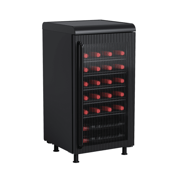 Frigidaire 27 Bottle / 117 Can Retro Wine Cooler with Built-in Bar Top, 3.1 Cu. ft. Beverage Refrigerator with Tempered Glass Door, Black
