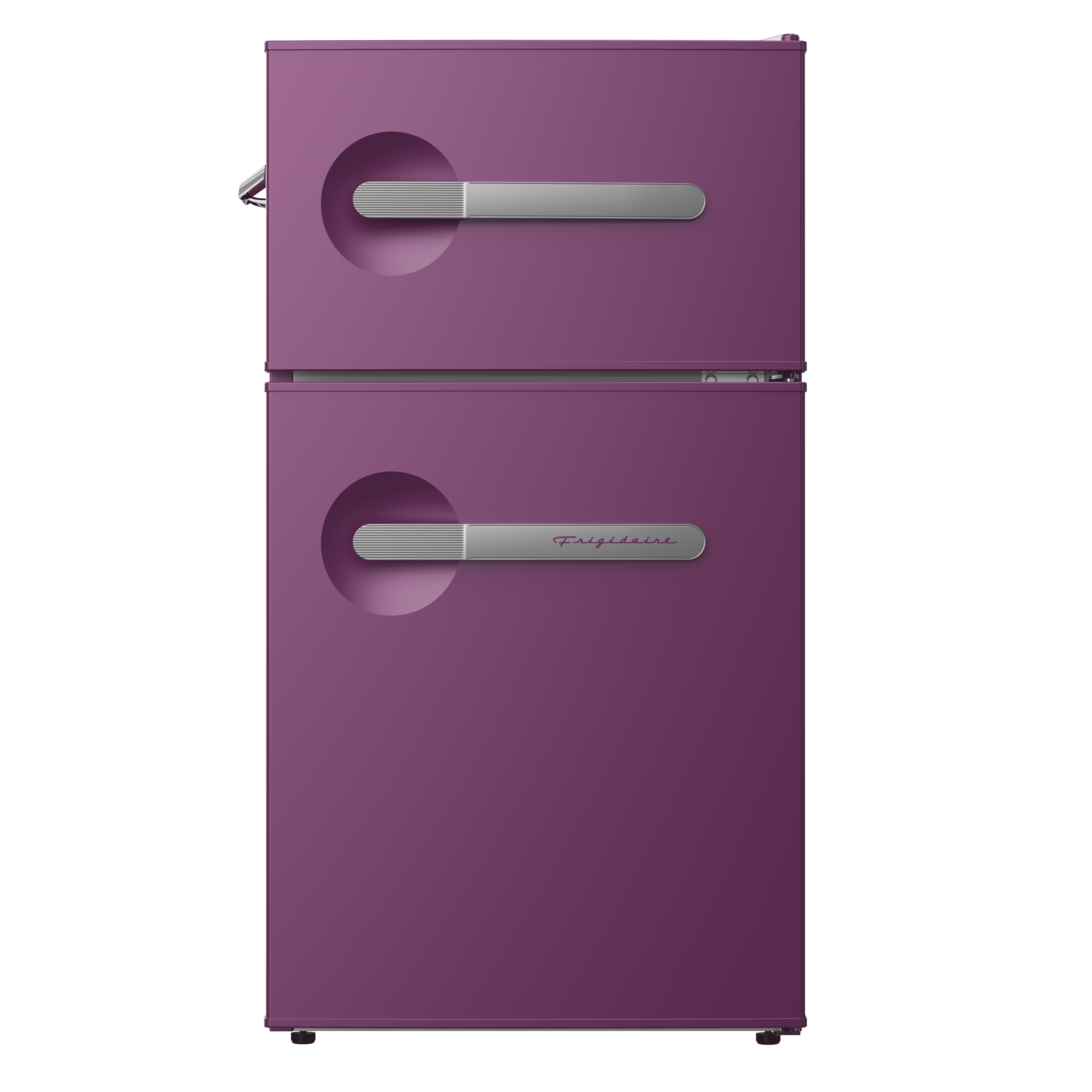 Frigidaire 3.1 Cu. ft. Compact Refrigerator with Freezer Compartment, 2-Door Retro Fridge with Built-in Side Bottle Opener, Plum