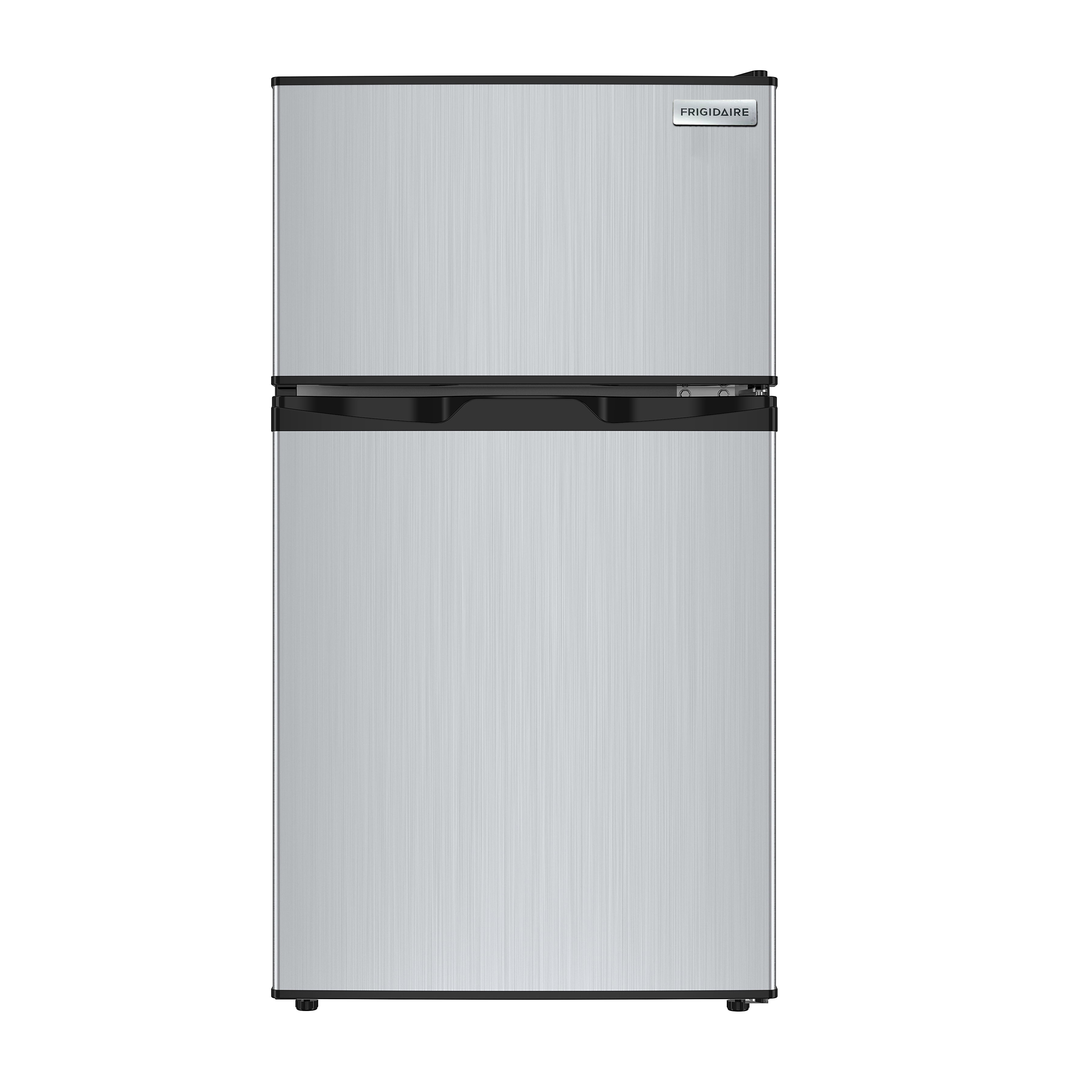 Compact Stainless Steel Mini Fridge with Top Freezer
