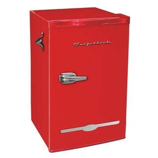 Frigidaire, 1.6 Cu ft Retro Dry Erase Compact Refrigerator With Side Bottle  Opener, (EFR177), Red