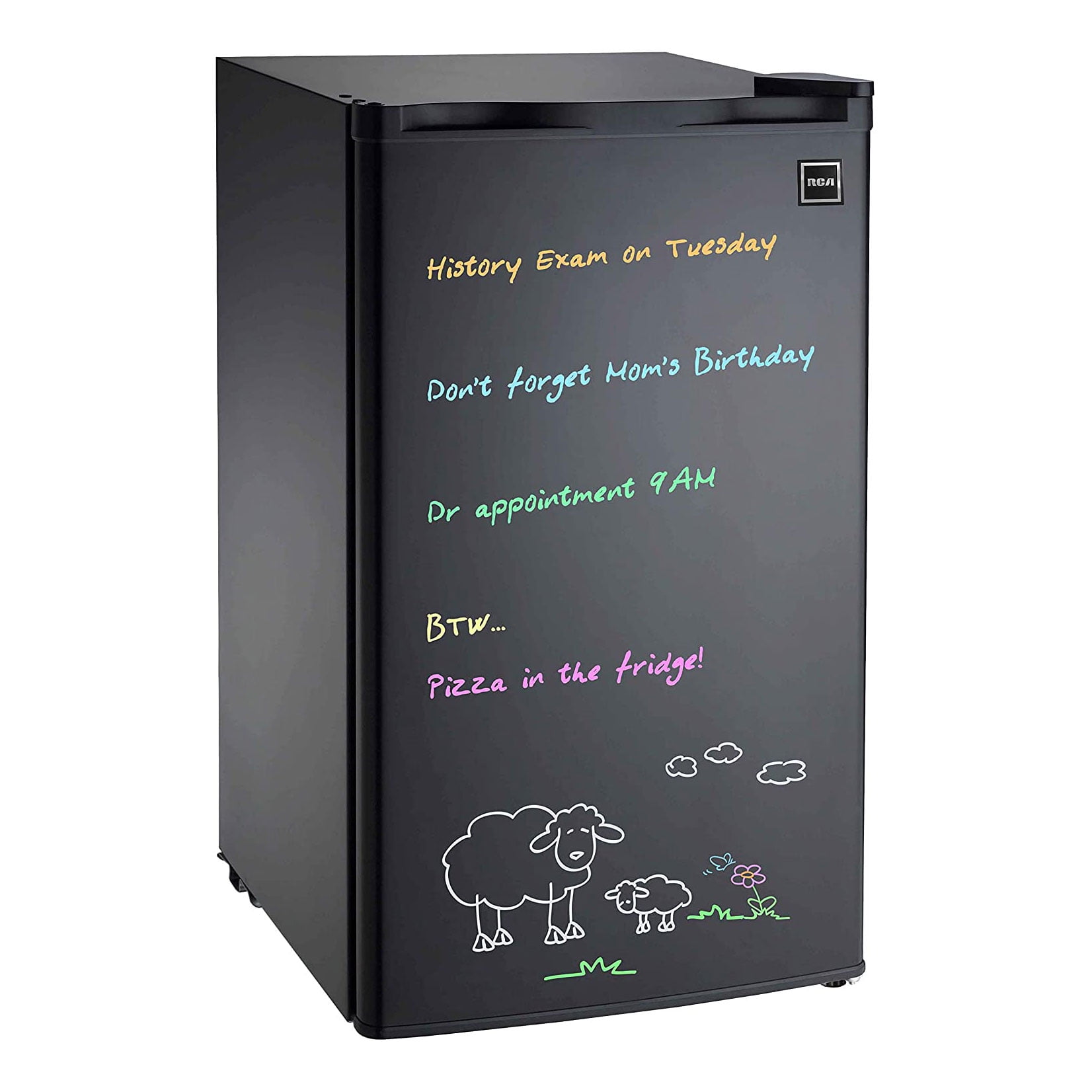 Frigidaire 3.2 Cu Ft Retro Dry Erase Compact Fridge, (EFR331BLACK