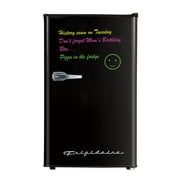 Frigidaire 3.2 Cu ft. Dry Erase Retro Refrigerator, 91L Compact Fridge with Chiller Compartment, Black