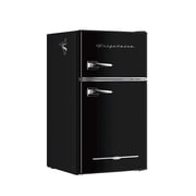 Frigidaire 3.2 Cu Ft 2-Door Retro Compact Bar Fridge With Freezer And Side Bottle Opener Black - Compact, stylish mini fridge ideal for dorms, offices, and small spaces.