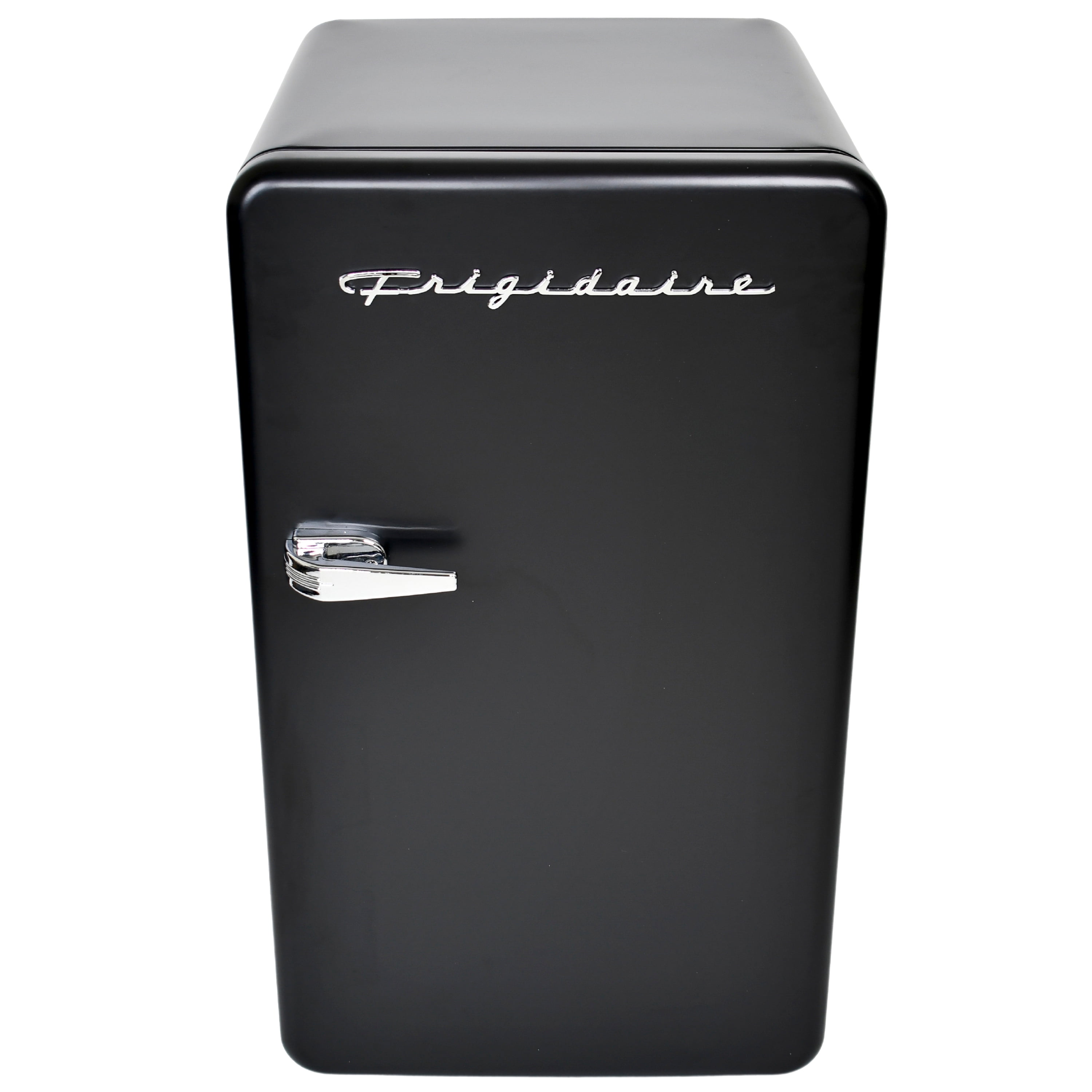 Black Retro Compact Refrigerator with Silver Handle, 3.2 Cu. Ft.