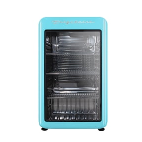 Frigidaire 3.3 Cu. ft. 102 Can Retro Refrigerator, 95 Liter Mini Fridge with Glass Door, Blue
