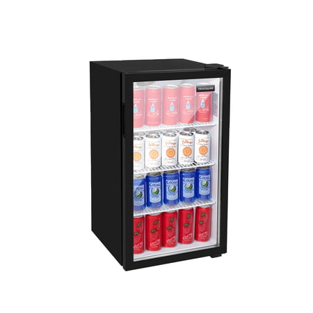 Frigidaire 3.3 Cu. ft. 120 Can Commercial Beverage Refrigerator, 95 Liter NSF Certified Mini Fridge with Tempered Glass Door