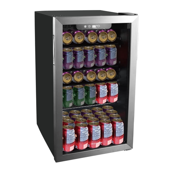 Frigidaire, 3.4 Cu. Ft. Glass Door Compact Refrigerator, Stainless Steel
