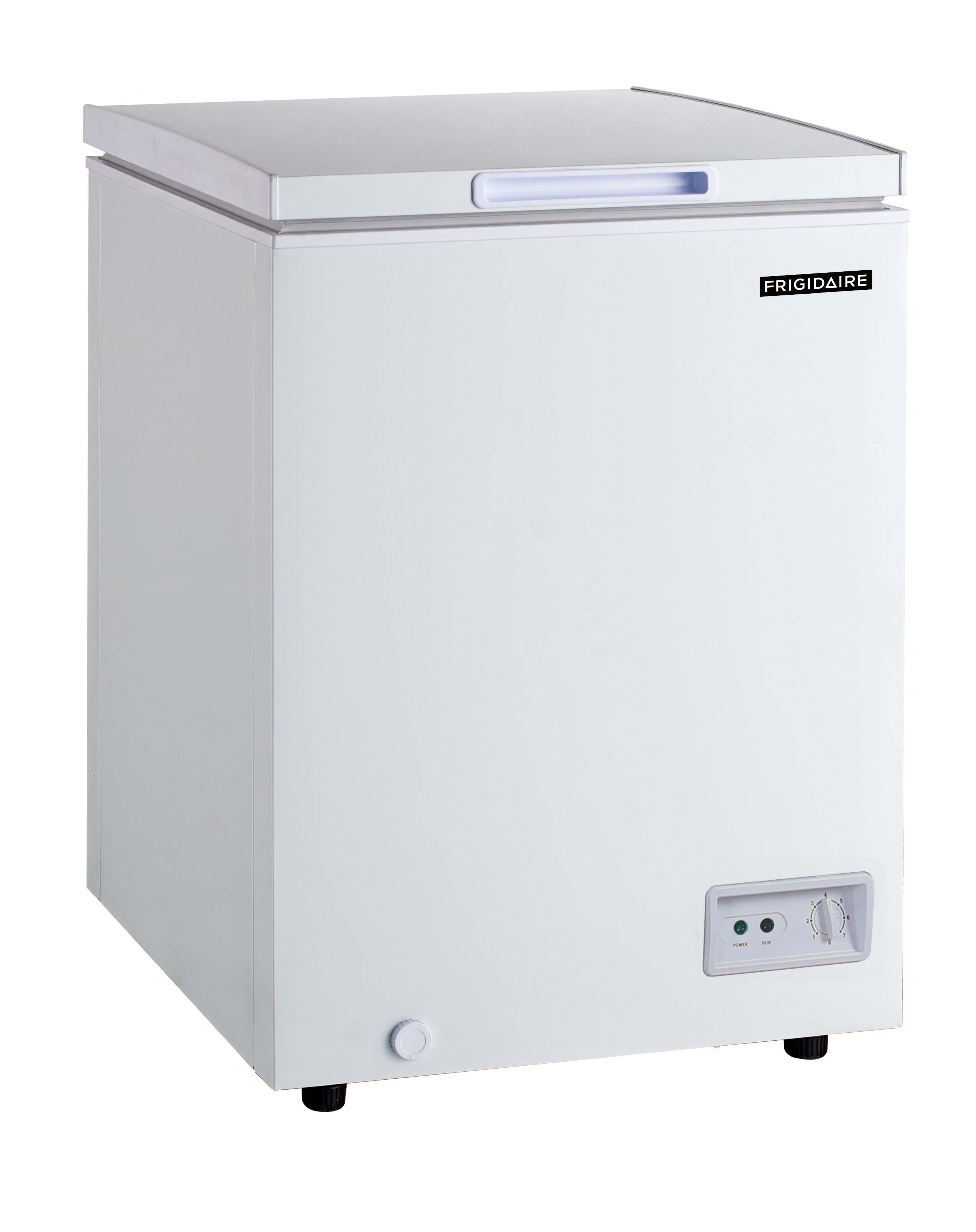 Chest Freezer 3.5 cu.ft Compact Freezer Free-Standing WANAI Top Door  Freezer Adjustable 7 Thermostat and Removable Basket, White