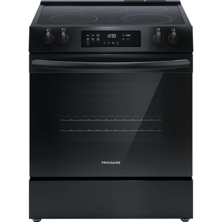 Frigidaire - 30 in. Wide 5 elements 5.3 Cu. Ft. Freestanding Electric Range with Steam-cleaning and EvenTemp - Black