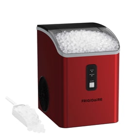 Frigidaire Nugget Ice Maker 33 Lbs, Red – Countertop Soft Pellet Ice Maker, Stainless Steel Ice Machine for Home, Kitchen, Bar