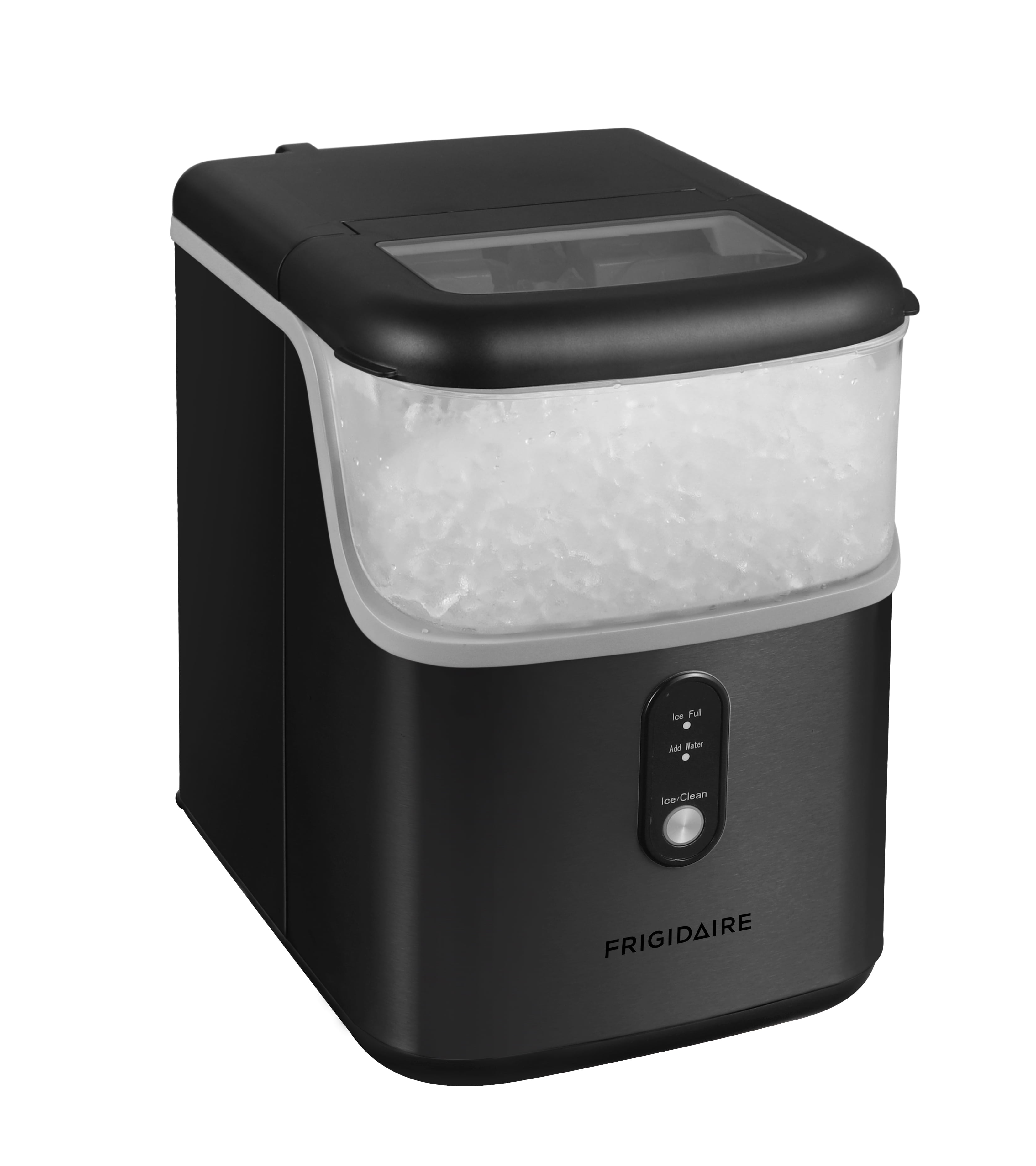 Frigidaire 33 lbs. Countertop Nugget Ice Maker, Self-Cleaning Ice Machine with Touch Controls, Black Stainless Steel